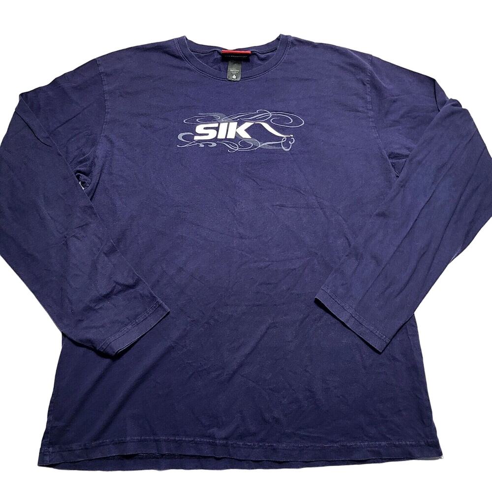 Vintage SIK Longsleeve T-Shirt Mens XL Surfer Cyber Grunge Y2K Beach